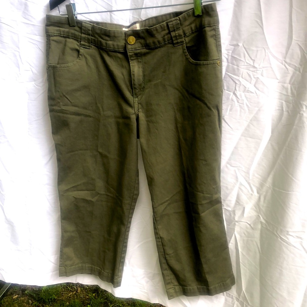 Green, Levi Strauss, signature brand, capris. Run very small. Size 14.